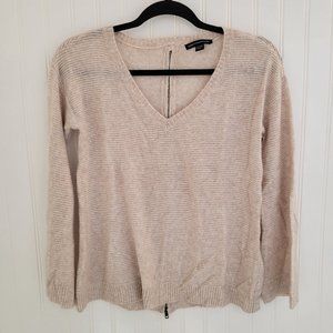 American Eagle - Cream sweater with long zipper